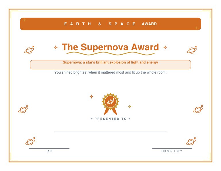 Sample certificate