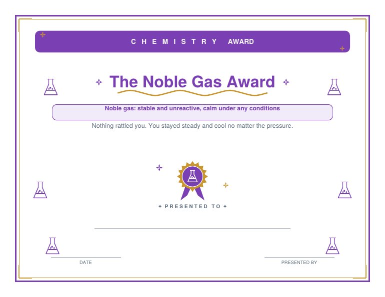 Sample certificate